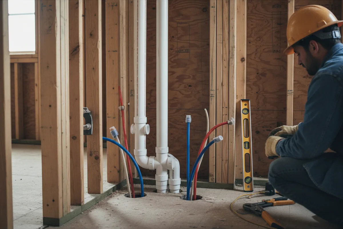 Drain and supply rough-in during Drain Cleaning in Demorest